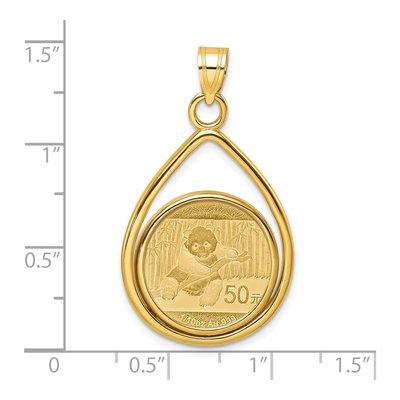 14K Yellow Gold Panda Coin Bezel Pendant – view 2