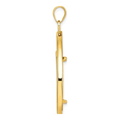 14K Yellow Gold Teardrop Coin Bezel Coin Bezel – view 3