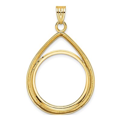 14K Yellow Gold Teardrop Coin Bezel Coin Bezel – view 4