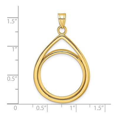 14K Yellow Gold Teardrop Coin Bezel Coin Bezel – view 5