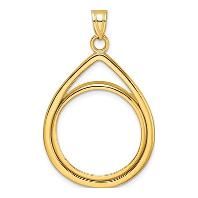 14K Yellow Gold Teardrop Coin Bezel Coin Bezel
