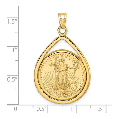 14K Yellow Gold American Eagle Coin Bezel Pendant – view 2