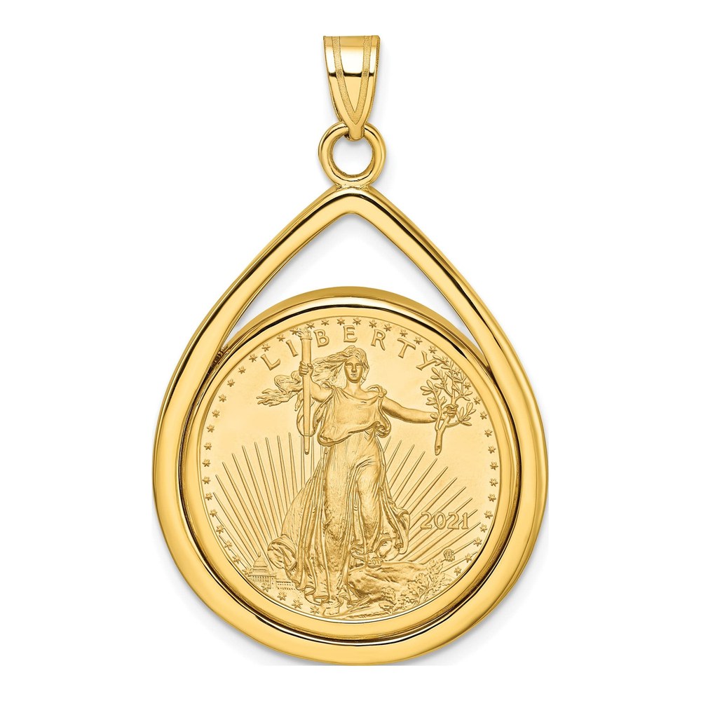 14K Gold American Eagle Coin Bezel Pendant