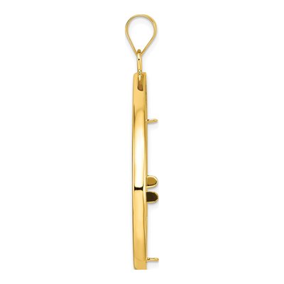 14K Yellow Gold Teardrop Coin Bezel Coin Bezel – view 3