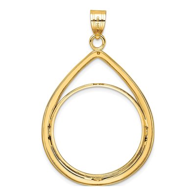 14K Yellow Gold Teardrop Coin Bezel Coin Bezel – view 4