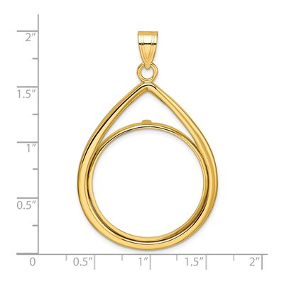 14K Yellow Gold Teardrop Coin Bezel Coin Bezel – view 5