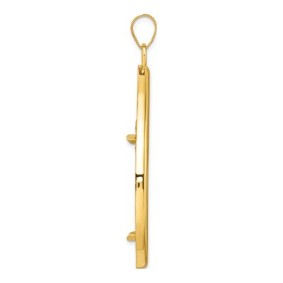 14K Yellow Gold Teardrop Coin Bezel Coin Bezel – view 3