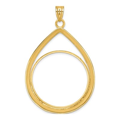 14K Yellow Gold Teardrop Coin Bezel Coin Bezel – view 4