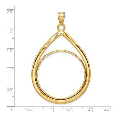 14K Yellow Gold Teardrop Coin Bezel Coin Bezel – view 5