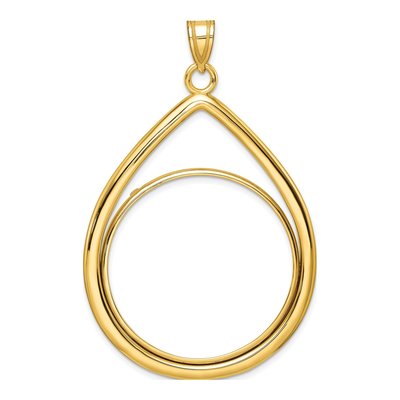 14K Yellow Gold Teardrop Coin Bezel Coin Bezel