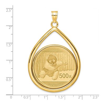 14K Yellow Gold Coin Bezel Pendant – view 2