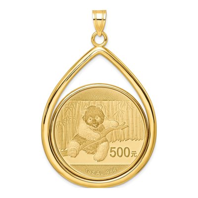 14K Yellow Gold Coin Bezel Pendant