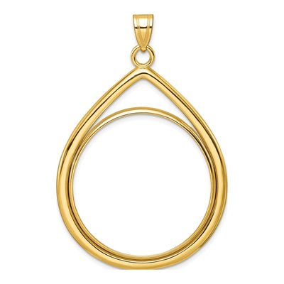 14K Yellow Gold Coin Bezel for 1oz Coin Bezel