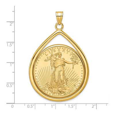 14K Yellow Gold Coin Bezel Pendant – view 2