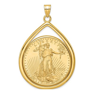 14K Yellow Gold Coin Bezel Pendant