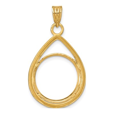 14K Yellow Gold Coin Bezel Pendant – view 4