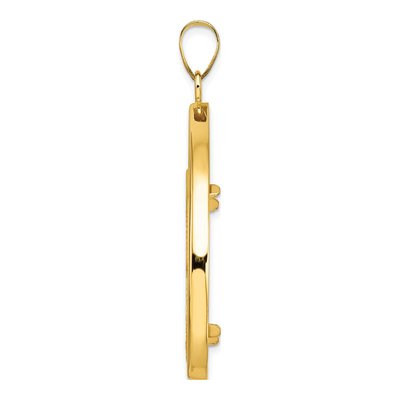 14K Yellow Gold Teardrop Coin Bezel Pendant – view 3