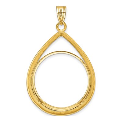14K Yellow Gold Teardrop Coin Bezel Pendant – view 4