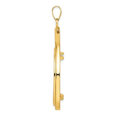 14K Yellow Gold Teardrop Coin Bezel Pendant – view 2