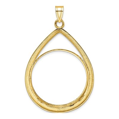 14K Yellow Gold Teardrop Coin Bezel Pendant – view 3