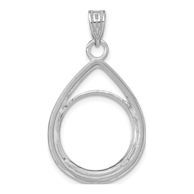 14K White Gold Coin Bezel for 10oz Eagle Pendant – view 3
