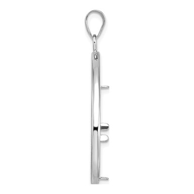 14K White Gold Coin Bezel Pendant – view 2