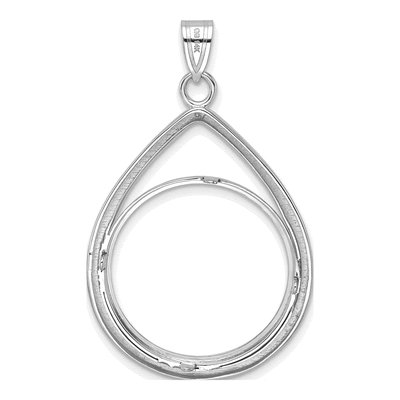14K White Gold Coin Bezel Pendant – view 3