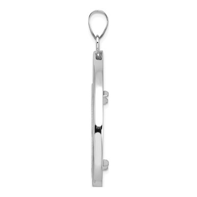 14K White Gold Coin Bezel Pendant – view 3