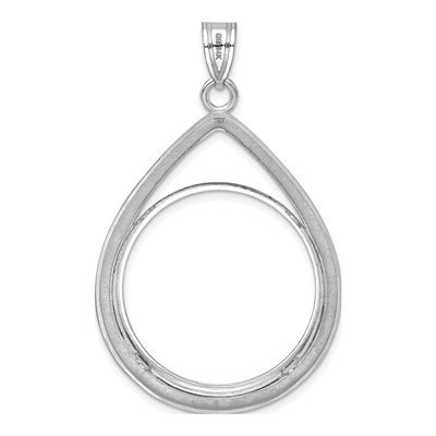 14K White Gold Coin Bezel Pendant – view 4