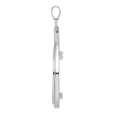 14K White Gold Teardrop Coin Bezel Pendant – view 2