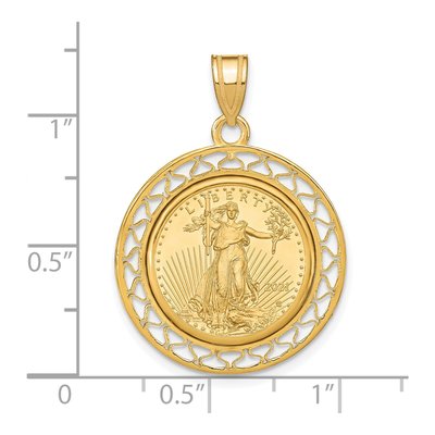 14K Yellow Gold Coin Bezel Pendant – view 2