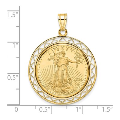 14K Yellow Gold Coin Bezel for 4oz Eagle Pendant – view 2