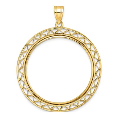14K Yellow Gold Prong Coin Bezel Coin Bezel