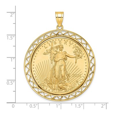 14K Yellow Gold American Eagle Coin Bezel Pendant – view 2