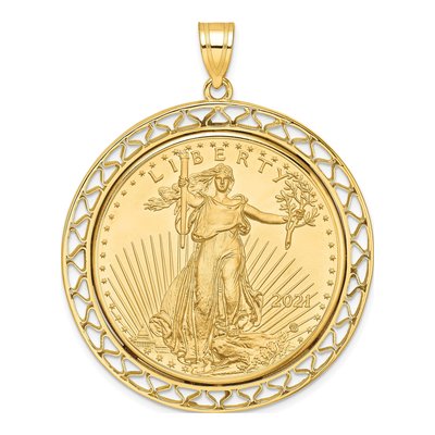 14K Yellow Gold American Eagle Coin Bezel Pendant