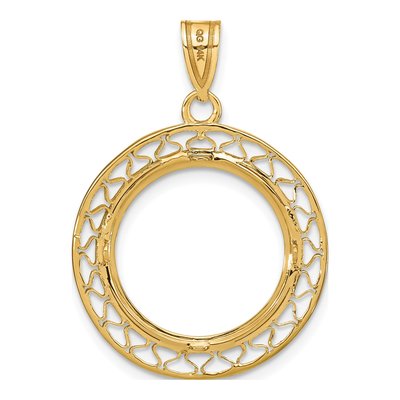 14K Yellow Gold Coin Bezel for 10oz Pendant – view 4