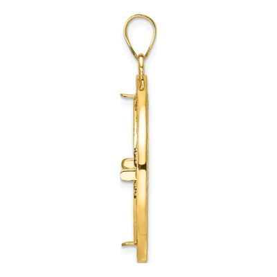 14K Yellow Gold Coin Bezel for 4oz Eagle Pendant – view 2