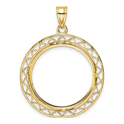 14K Yellow Gold Coin Bezel for 4oz Eagle Pendant – view 3