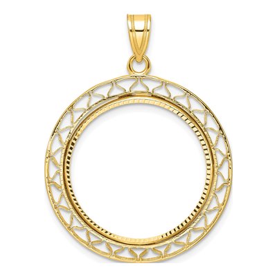 14K Yellow Gold Coin Bezel for 4oz Eagle Pendant