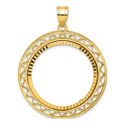 14K Yellow Gold Oz Coin Bezel Pendant