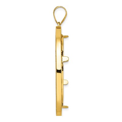 14K Yellow Gold Coin Bezel Pendant – view 2