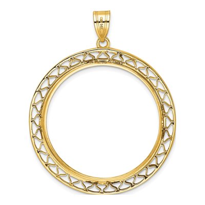 14K Yellow Gold Coin Bezel Pendant – view 3
