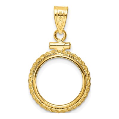 14K Yellow Gold Screw Top Coin Bezel Coin Bezel – view 3