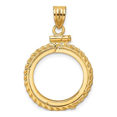 14K Yellow Gold Rope Coin Bezel Coin Bezel – view 4