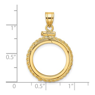 14K Yellow Gold Rope Coin Bezel Coin Bezel – view 5