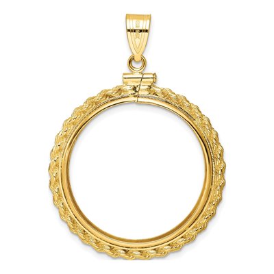 14K Yellow Gold Rope Coin Bezel Coin Bezel – view 3