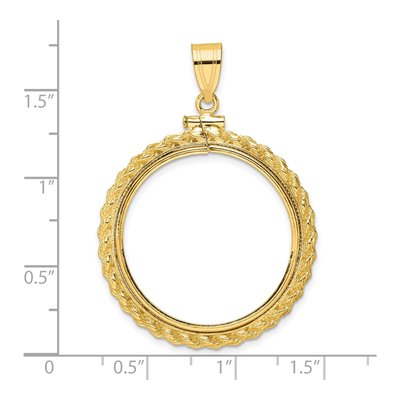 14K Yellow Gold Rope Coin Bezel Coin Bezel – view 4