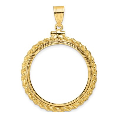14K Yellow Gold Rope Coin Bezel Coin Bezel