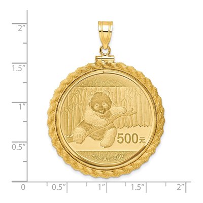 14K Yellow Gold Screw-Top Coin Bezel for 1oz Panda Pendant – view 2