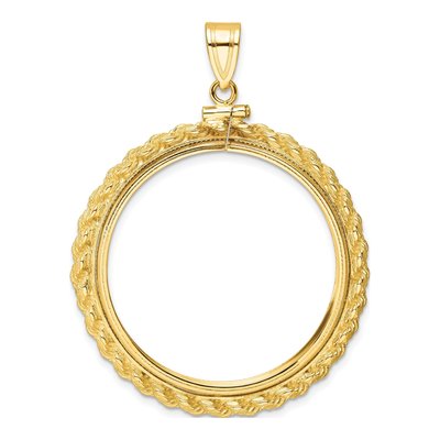 14K Yellow Gold Coin Bezel for Eagle 1oz Coin Bezel – view 4